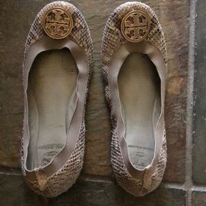 Tory Burch snake print flats